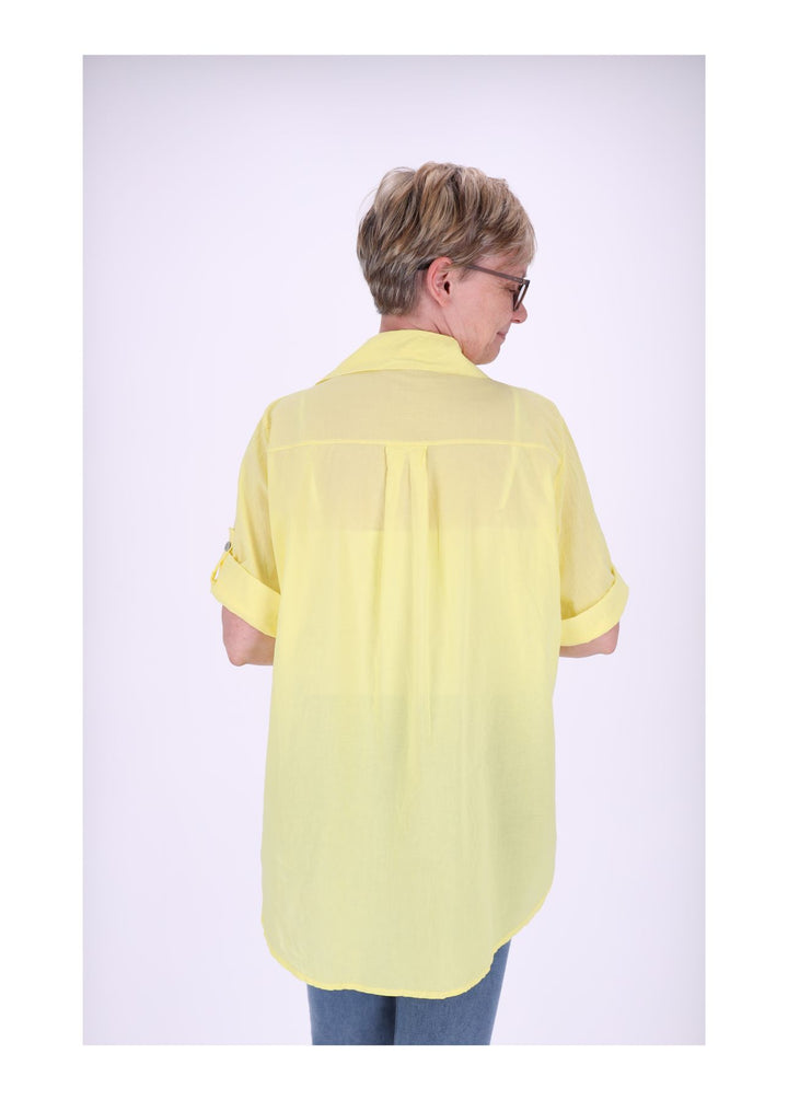 Splash of Color Bluse Kurzarm Stickerei