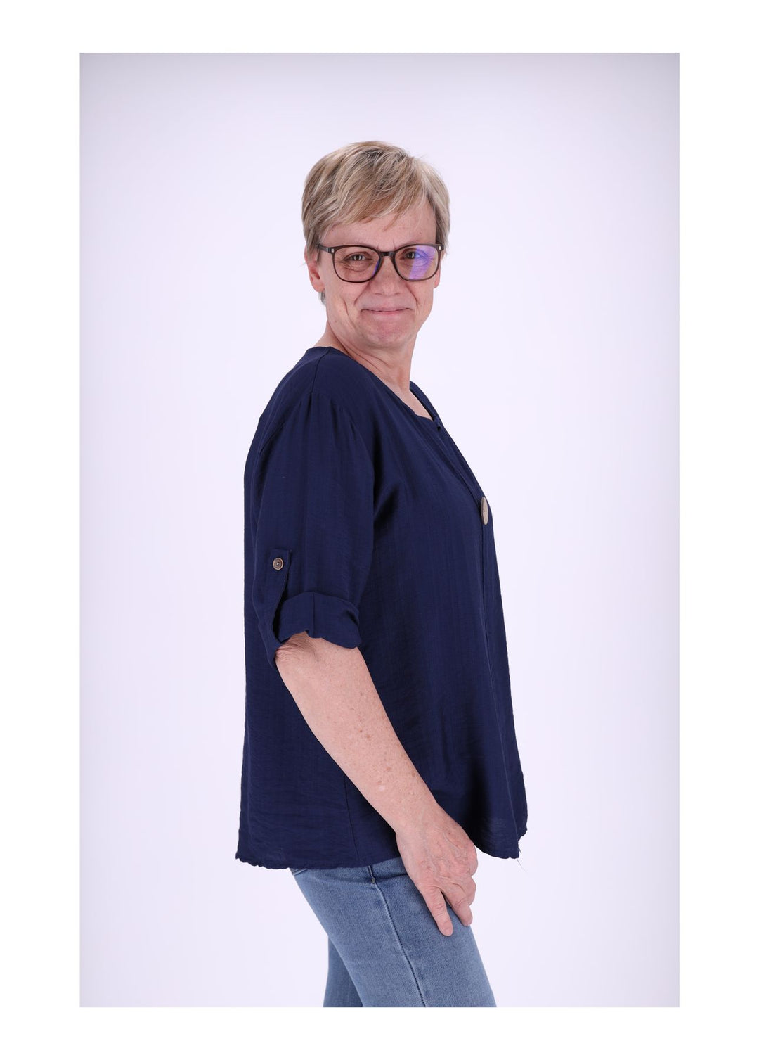 Splash of Color Krempelarm Shirt Damen