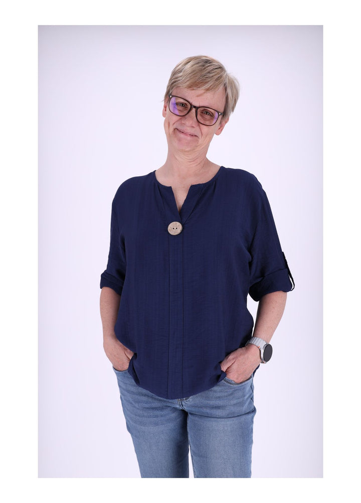 Splash of Color Krempelarm Shirt Damen