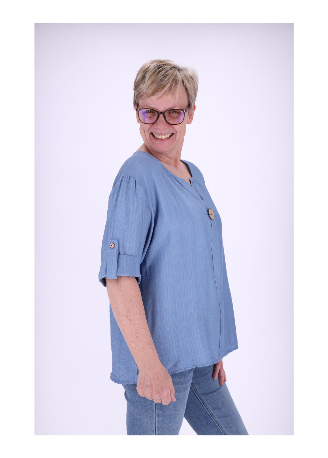 Splash of Color Krempelarm Shirt Damen