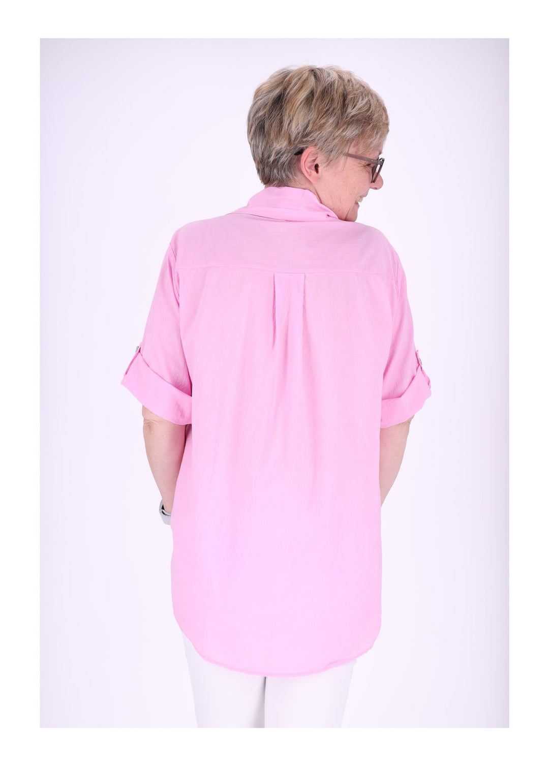 Splash of Color Bluse Kurzarm Stickerei