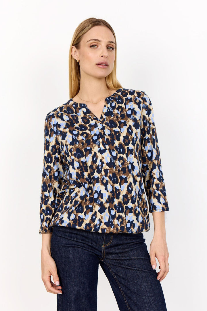 Soyaconcept Damen Bluse mit Tierprint