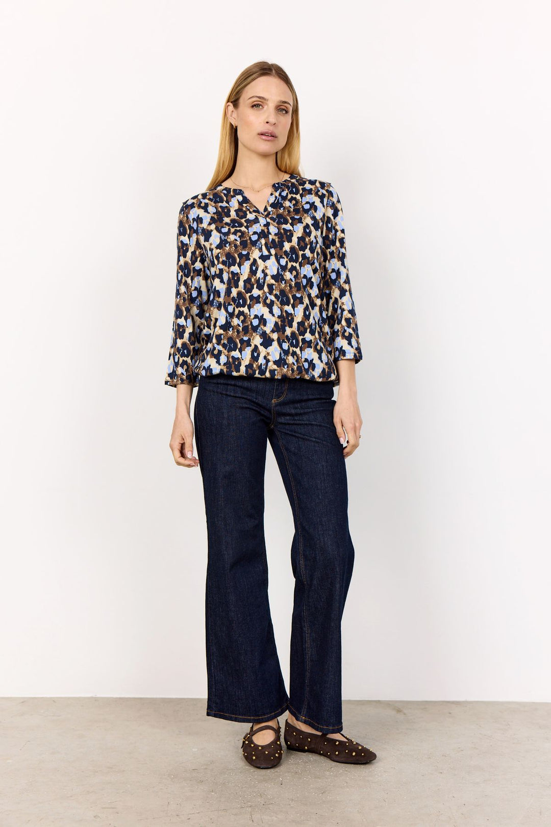 Soyaconcept Damen Bluse mit Tierprint