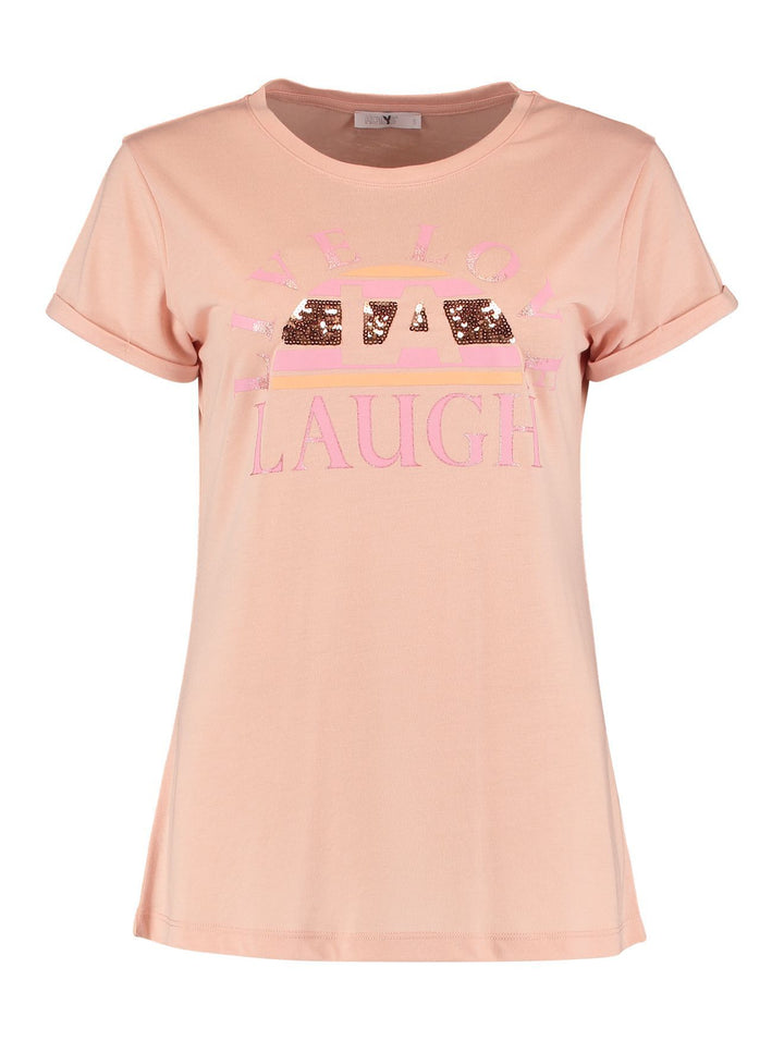 Hailys Damen T-Shirt rose Glitzer