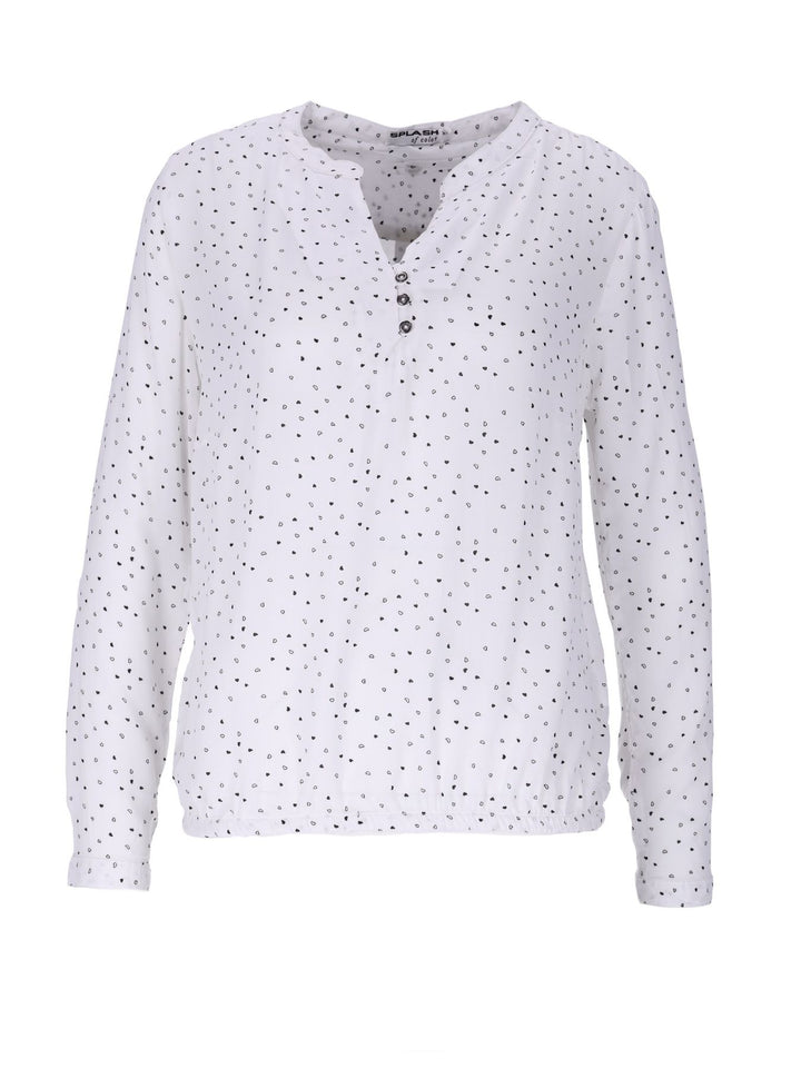 Splash of Color Damen Bluse Herzen
