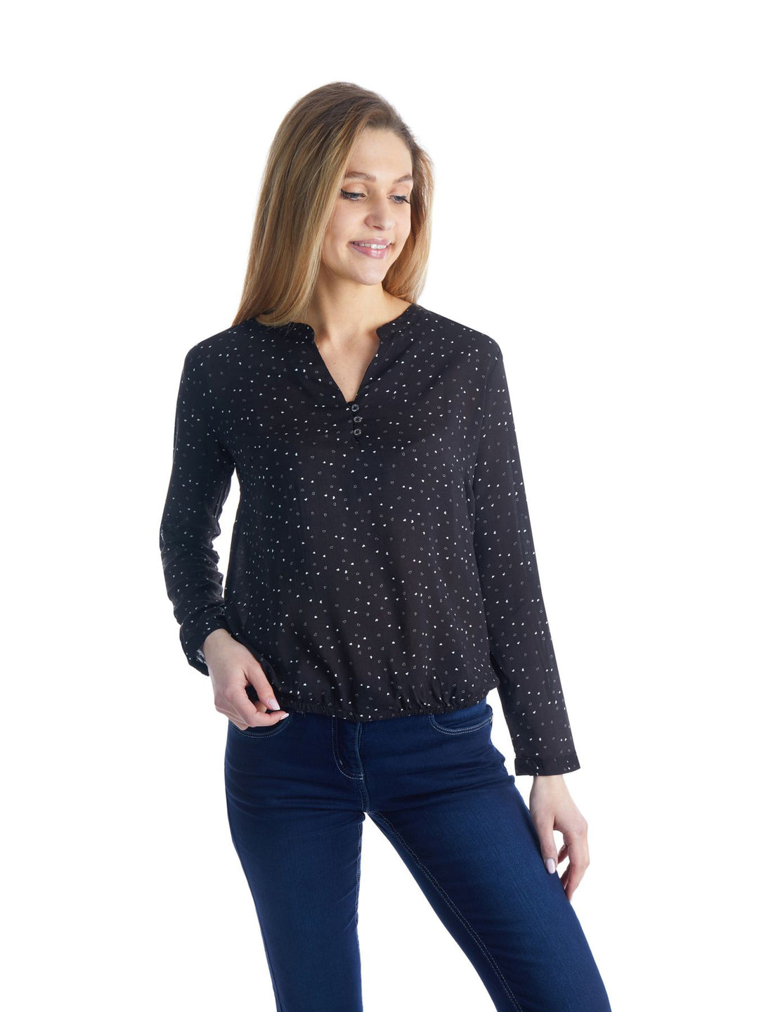 Splash of Color Damen Bluse Herzen