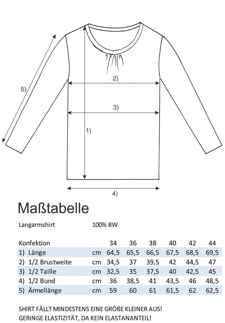 Langarmshirt Raffung - Splash of Color