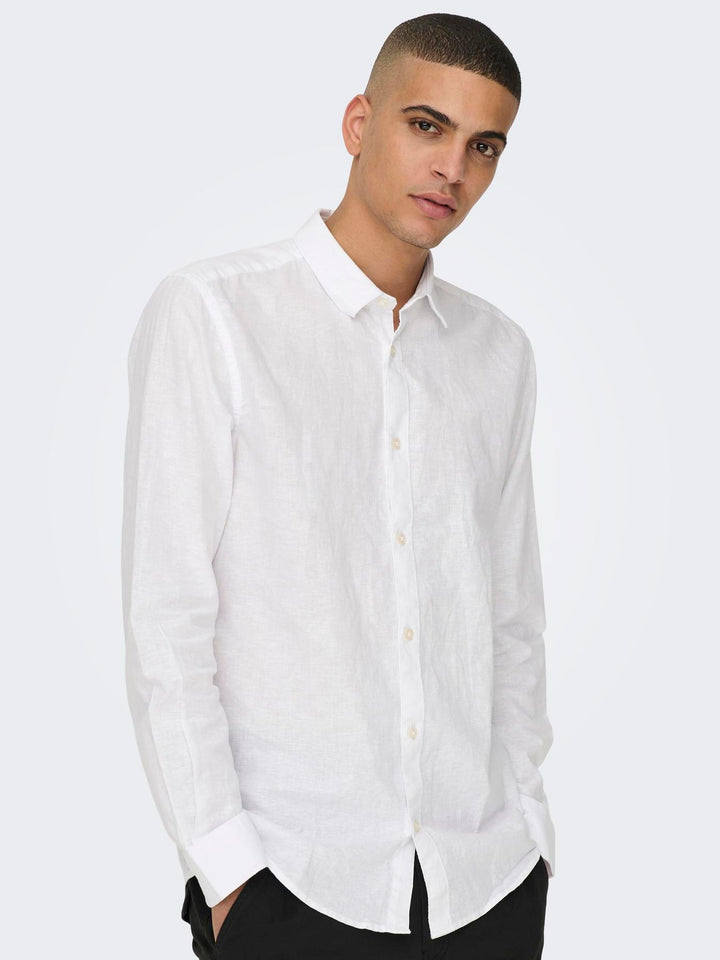 Only & Sons Leinen Hemd Langarm