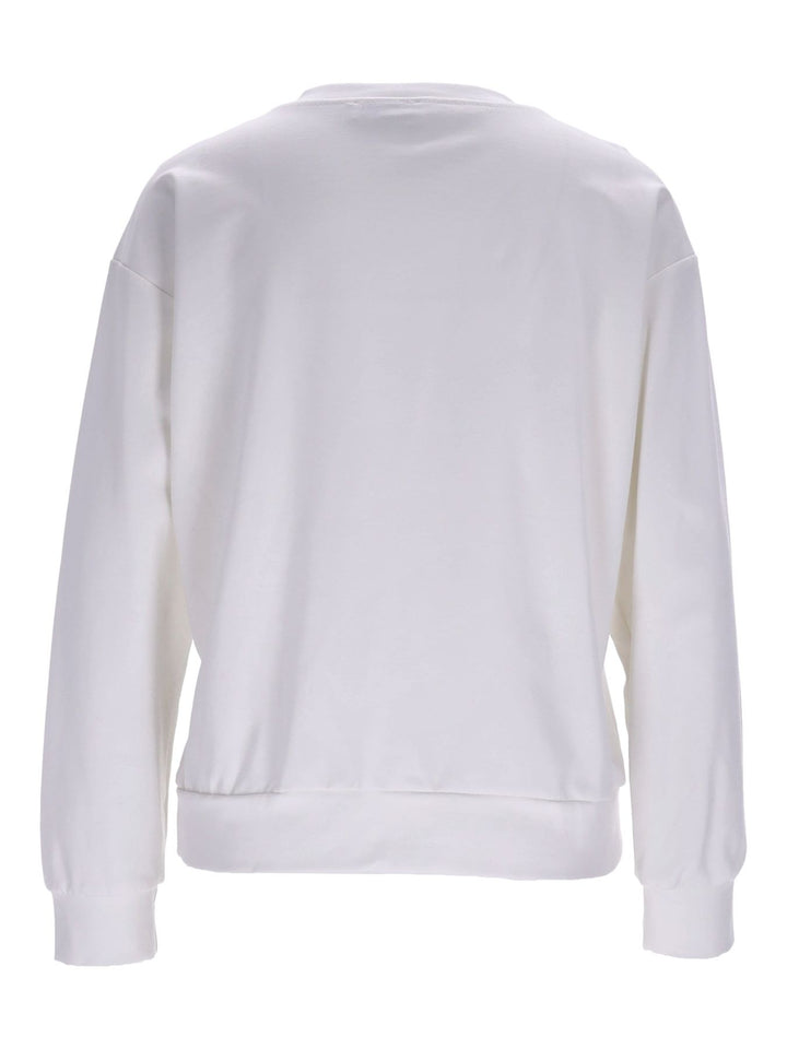 Damen Sweatshirt mit Blumenstickerei – Weiß