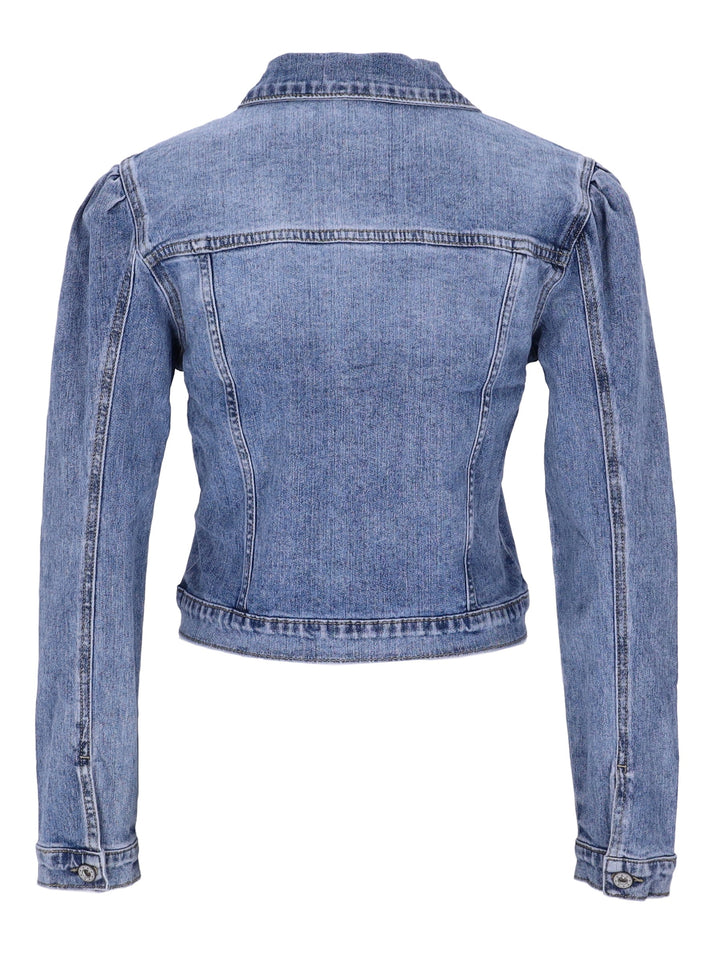 Splash of Color Jeansjacke Puffärmel