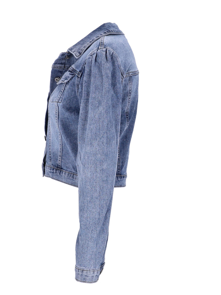 Splash of Color Jeansjacke Puffärmel